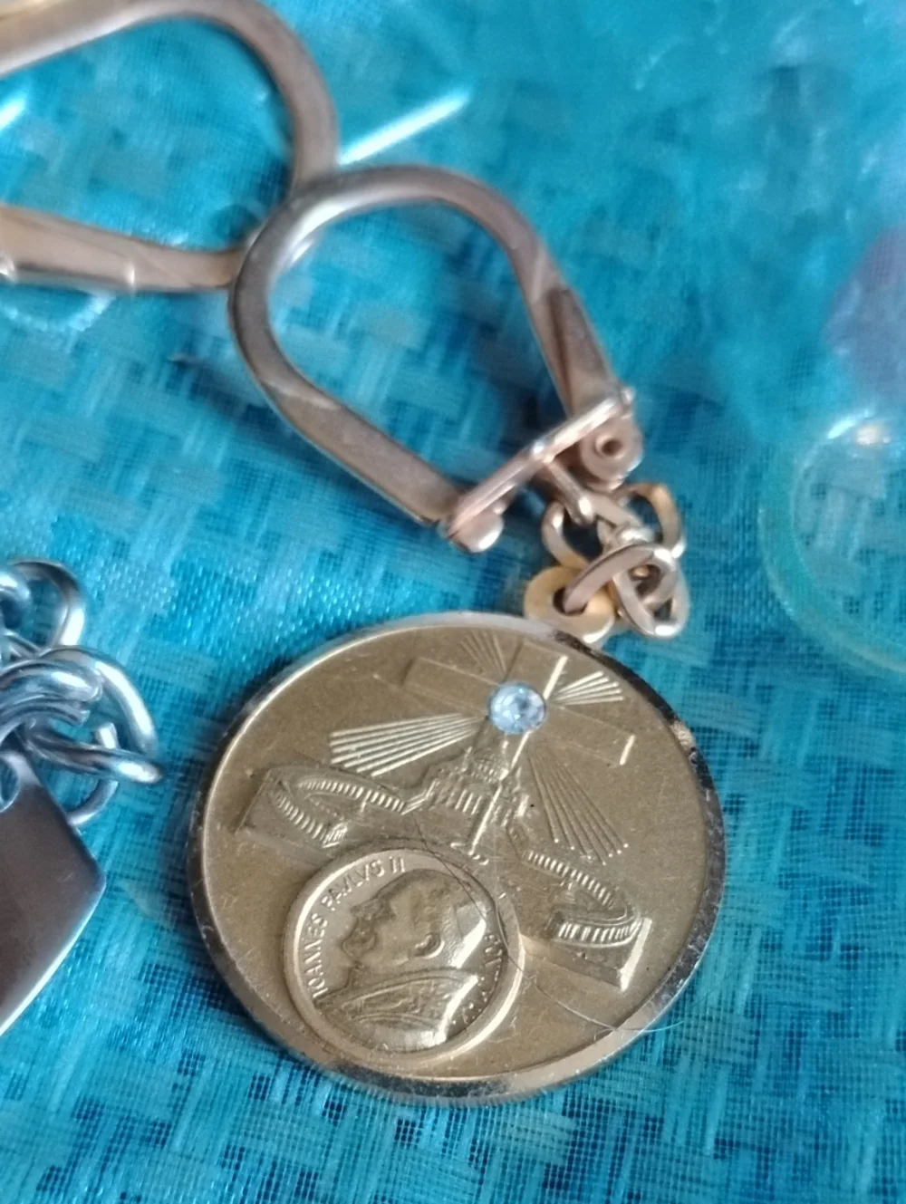 Gold & Silver Religious Coin Keychain(4)